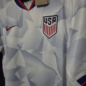 Nike USA Soccer Jersey - White with Red & Blue